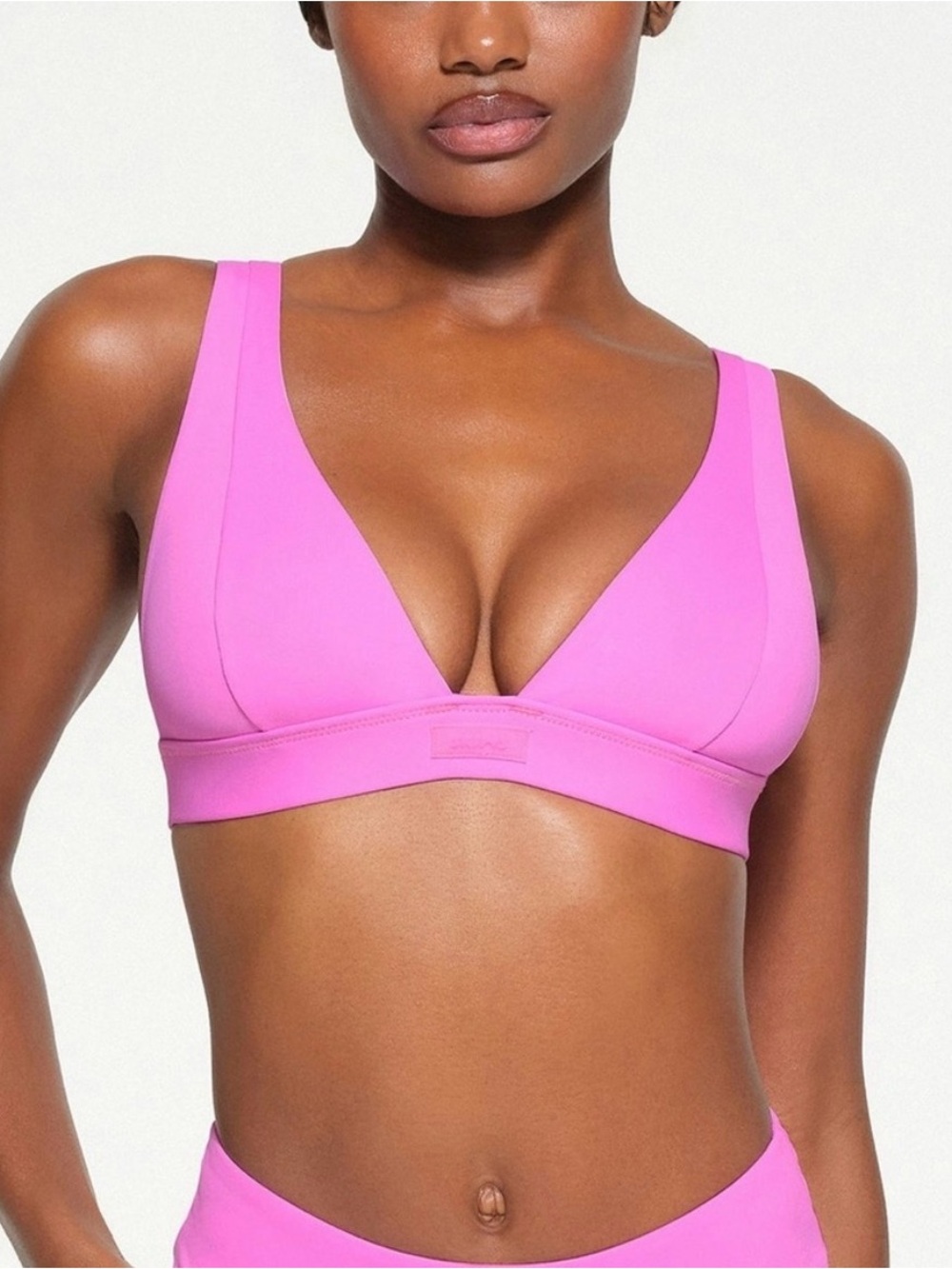 SKIMS plunge bikini top size XXS in neon orchid